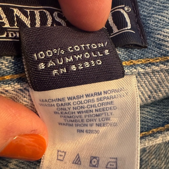 Lands End vintage high waisted white washed  Blue Denim Jeans US 12 Petite - Picture 5 of 11